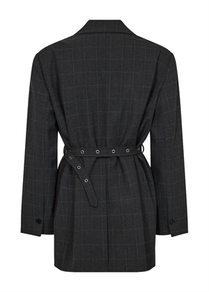 Smokey check oversize belt blazer Antracit HAUTE L\'AMITIÈ